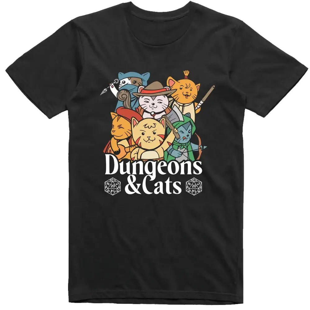 RPG And Cats Role Playing Regular Fit Tee Funny T-Shirt Anime Graphic T-shirts For Men Clothing Women Tees Y2K Tops