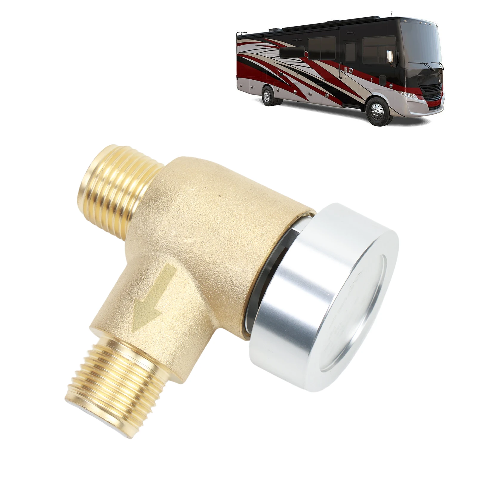 571-VAC-CHK-A Upgraded Brass RV Vacuum Breaker Check Valve Compatible with RV Campers Travel Trailers 1/2 DN Male