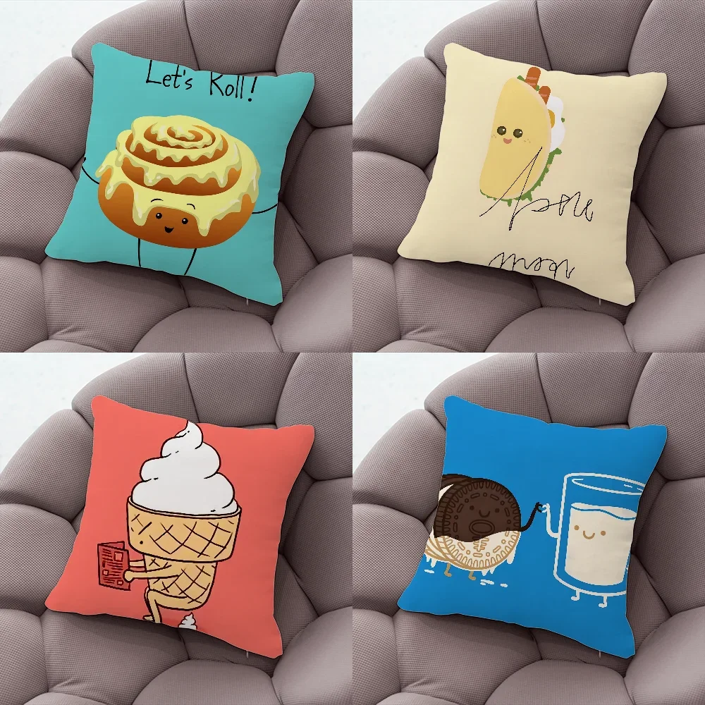 

Lovely Food Pillow Case Pillow Case Living Room Sofa Cushion Cover Suitable For Home Bedroom Room Decoration