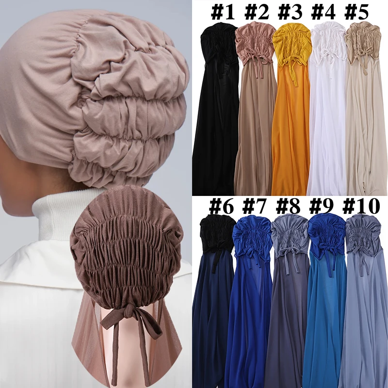 

Design Pin Free Instant Chiffon Hijab Women Jersey Bonnet Islam Shawls and Wraps Bonnet Hijab Underscarf Cap Shawls Supplier
