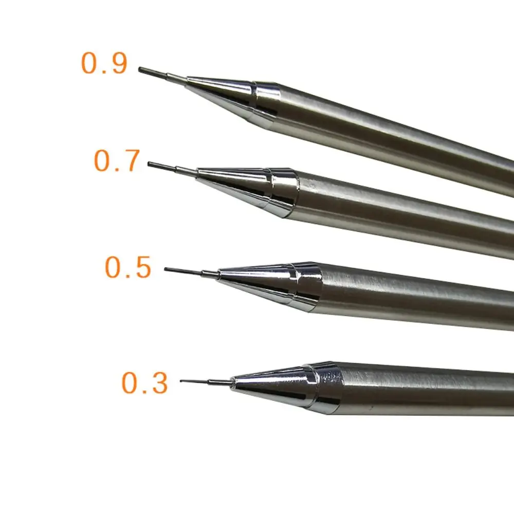 Lápiz mecánico de Metal para dibujo de cómics, herramienta de escritura de 0,3/0,5/0,7/0,9mm, para estudiantes