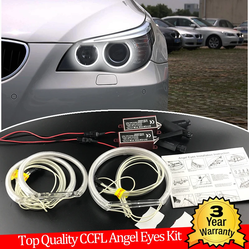 Hight Quality CCFL Angel Eyes Kit anello bianco caldo per BMW E60 E61 LCI 528i 530i 535i 550i M5 faro alogeno Demon Eye