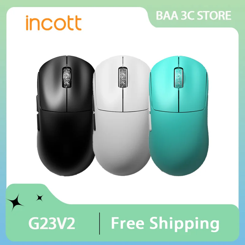 

Incott G23V2 Wireless Mouse Tri Mode 2.4G Bluetooth PAW3395 8K Gaming Mouse Gasket Ergonomic Lightweight E-sports Office Mouse