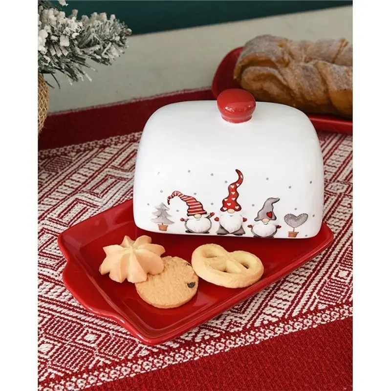 Stock Quantity 1Set Ceramic Butter Dishes With Lids, Suitable For Kitchen