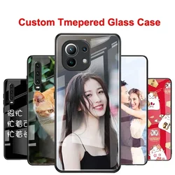 for Xiaomi Mi 15T 14T 14 13T 12T 12S 4 11i Lite 10T Pro Redmi Note 15 POCO F6 F5 M4 Case DIY Custom Photo Tempered Glass Cover