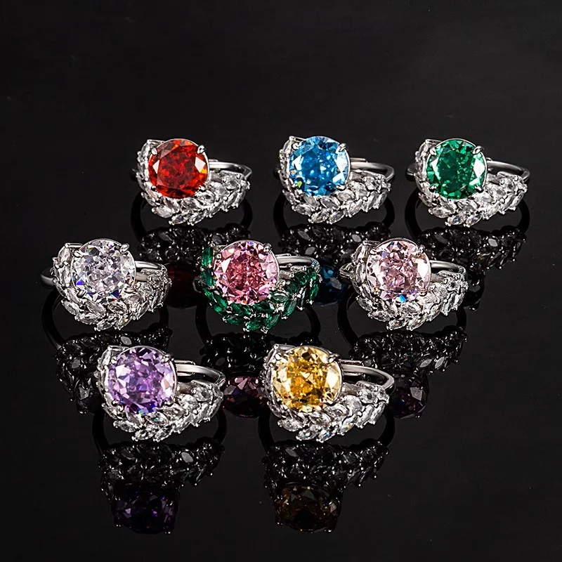 High Quality Violet Round Cubic Zirconia Crushed Ice Cut Loose Gemstones 5~10mm Various sizes choose For Jewelry Making