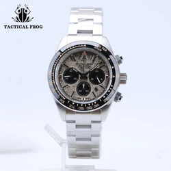 Tactical Frog Panda Chronograph Watch VS75A Solar Quartz Movement Sapphire Crystal 20Bar Diving Watch C3 Luminous Men's Watches