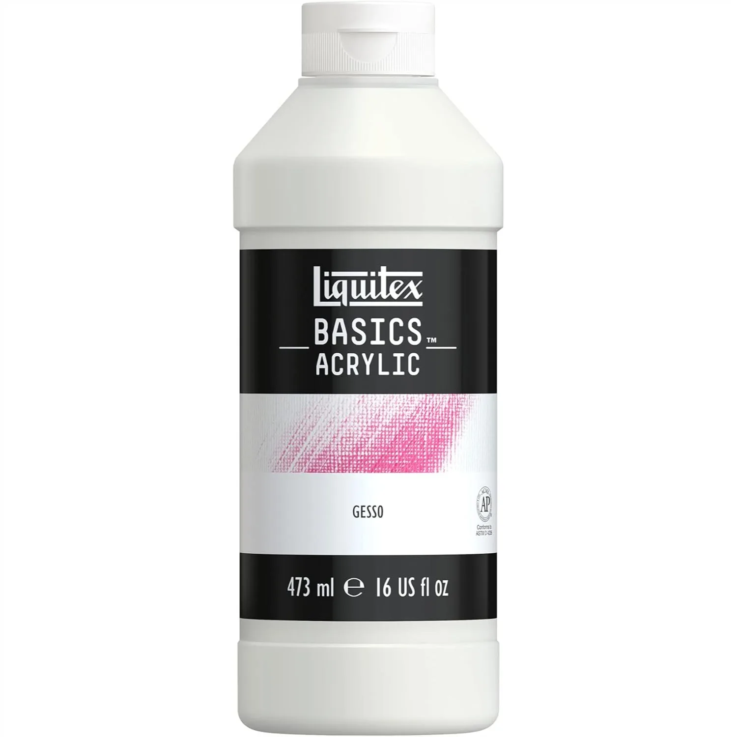 

White Gesso Surface Prep Medium 473ml 16-Oz Bottle For Acrylic And Oil Painting Primer Base Coat