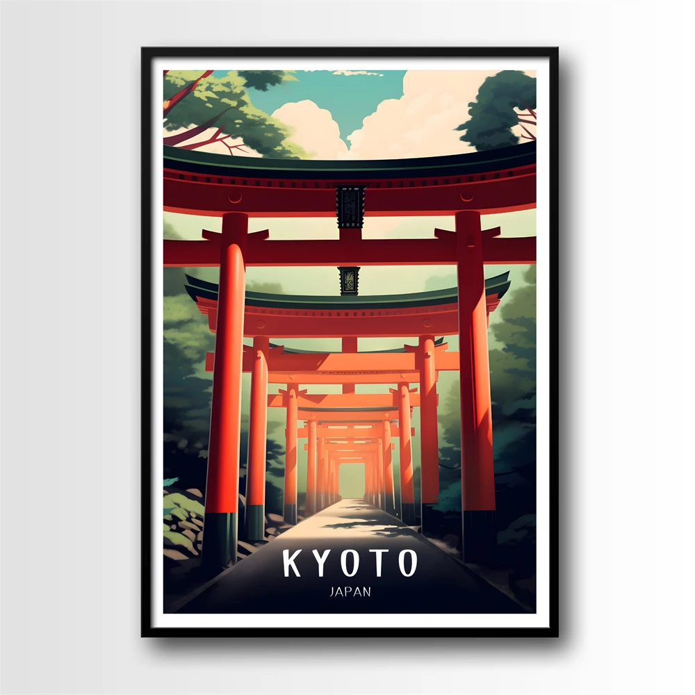 Kyoto Travel Poster Kyoto Wall Art Print Kyoto Travel Art Kyoto Print Japan Travel Poster Japan Print Tuscany Travel Decoratio