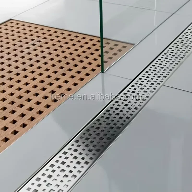 for Chinese Factory Modern 304 Stainless Steel Floor Drain Suitable for Toilets and Bathrooms Size 600x76mm