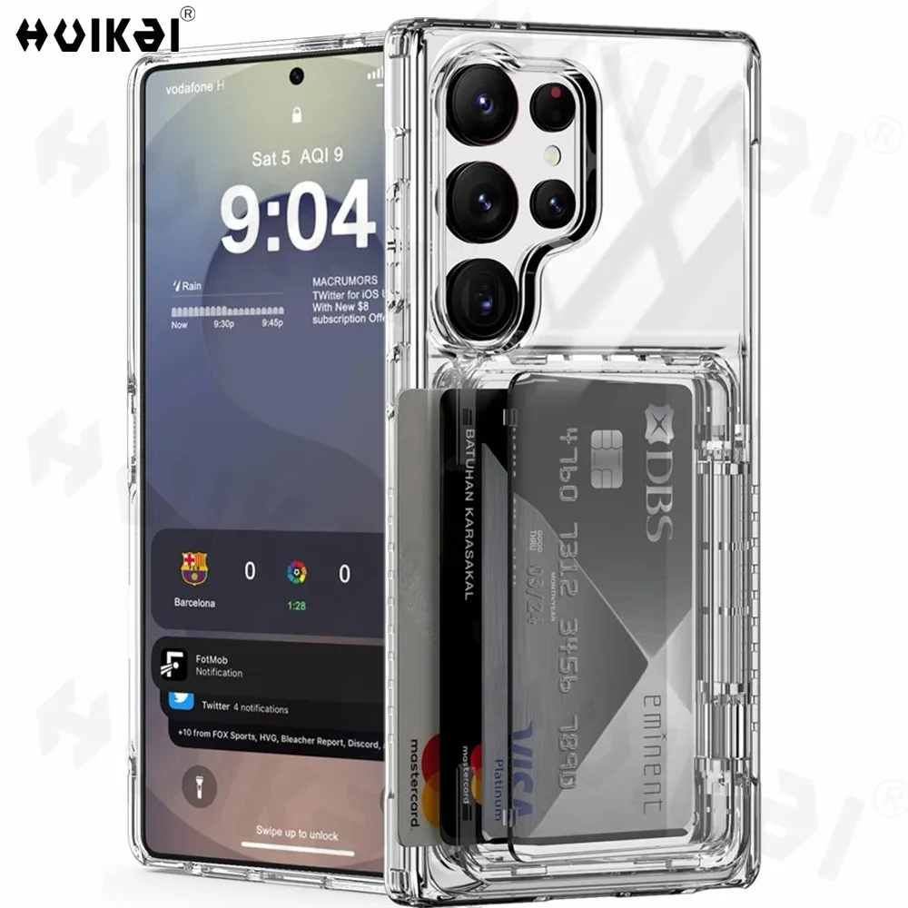 Hülle für Samsung Galaxy S26 Ultra S26 Plus S26 S25 Ultra Brieftasche Kartenhalter Schiebefach Schlankes Hartes PC Robustes Schutzcover
