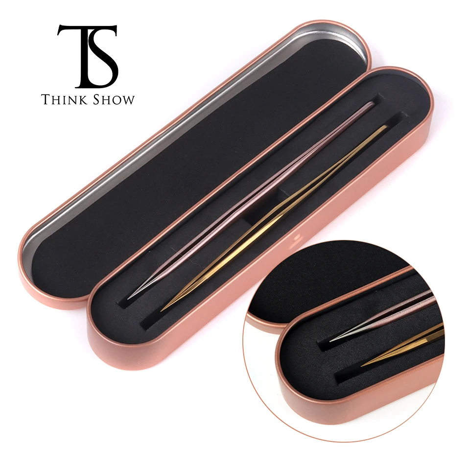 2 Slots Eyelashes Tweezers Box Exquisite Tinplate Tweezers Storage Protection Box Lash Extension Supplies Portable Eyelash Tools