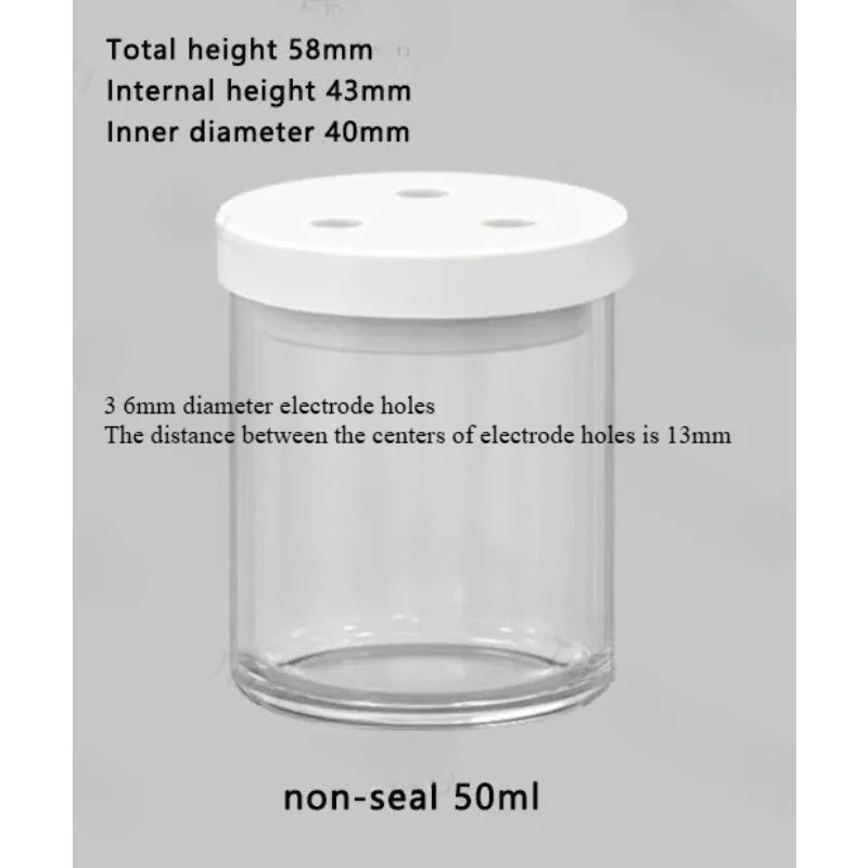 10-200mL Electrolytic Cell Laboratory Electrochemical Eectrolytic Cell Glass Quartz Beaker with Cover