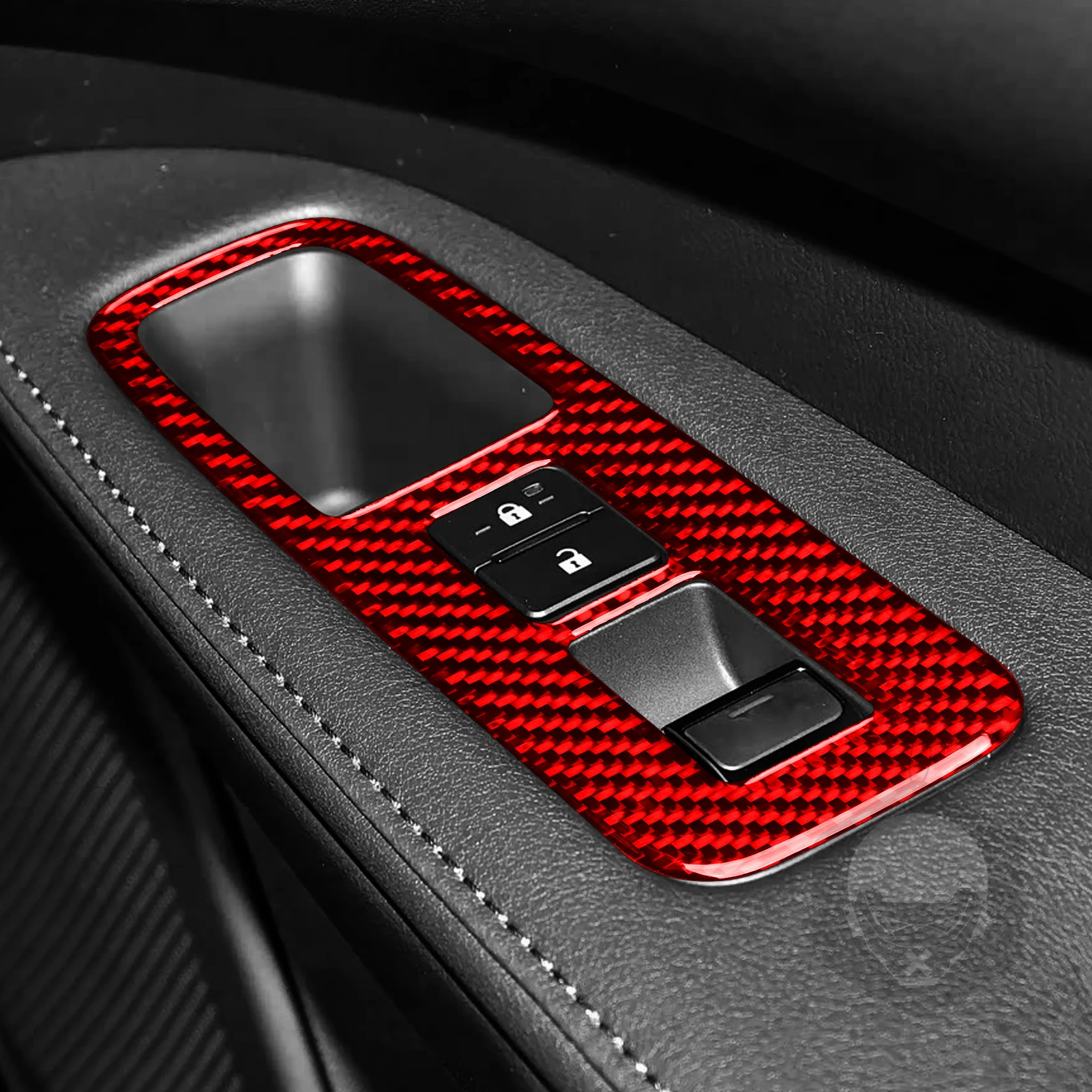 ألياف الكربون الحقيقية اكسسوارات السيارات والعتاد التحول الأحمر غطاء الكسوة لينة ملصق لكزس RX300 RX350h RX500h 2023 2024 2025 2026 #4