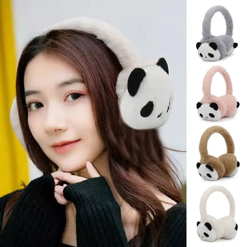 

Winter Cute Panda Plush Earmuffs Fluffy Warm Earflaps Cosy Soft Ear Warmer for Men Women