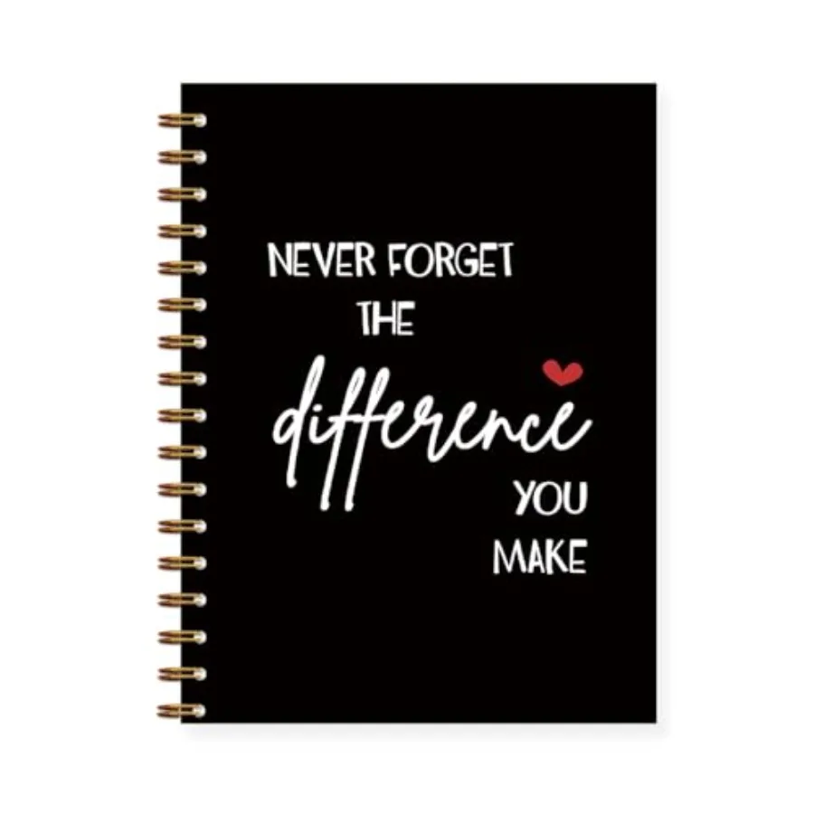 

BUOLINT Retirement Gifts Journal 5.5x8.3, Never Forget the Difference You Make Spiral Notebook, Retirement Farewell Going Away