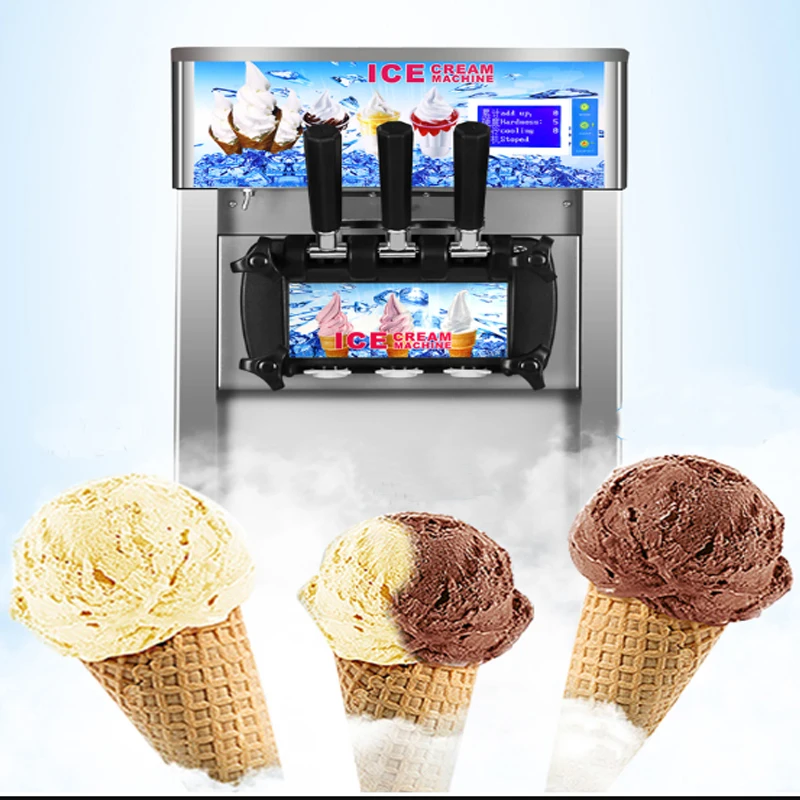 

Настольная мини-машина для мягкого мороженого, 3 вкуса, коммерческие машины для мороженого, 110 В, 220 В