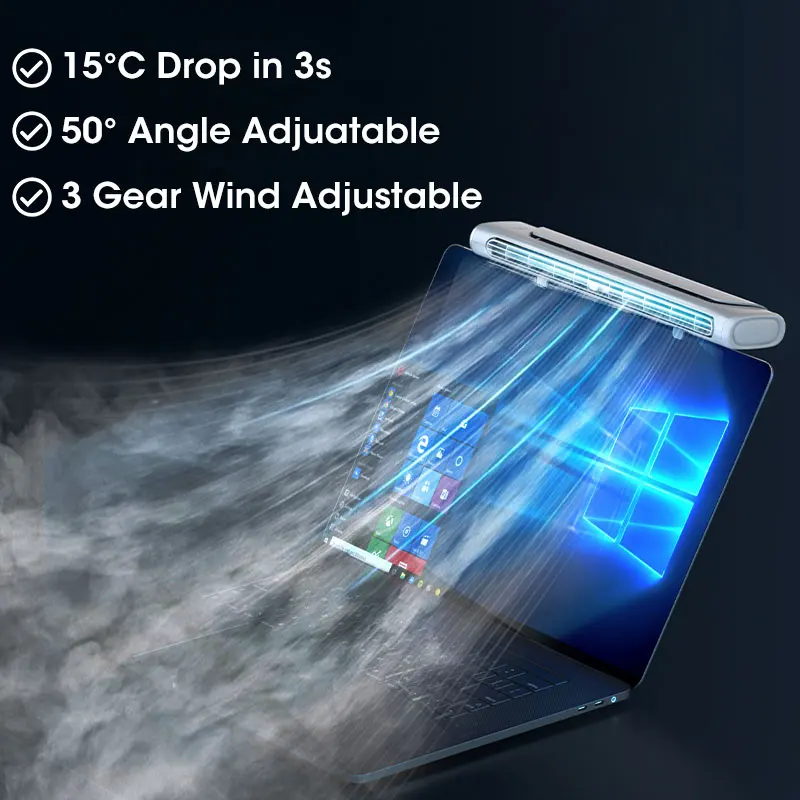 مروحة شاشة تعليق كهربائية لسطح المكتب ، مكيف هواء ، من نوع USB قابلة لإعادة الشحن ، محمولة للمنزل والمكتب والكمبيوتر