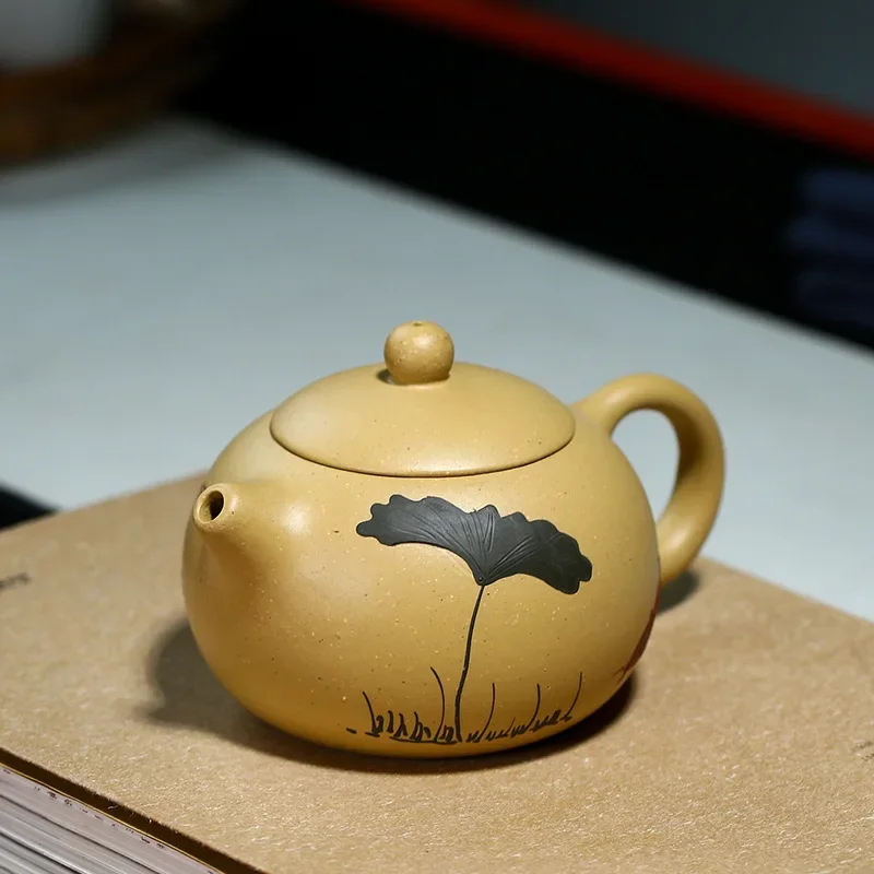 200ML Yixing Classic Tea Pot Purple Clay Xi Shi Teapots Ore Beauty Kettle  Hole Filter Handmade Tea Set Customized Gifts