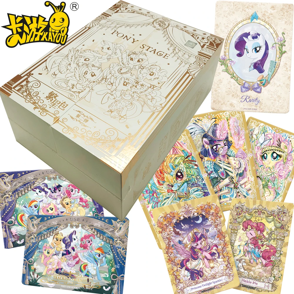 

KAYOU Genuine My Little Pony Collection Gift Box Cards Twilight Sparkle Rarity Vivid Lovely Exquisite and Elegant Cartoon Cards