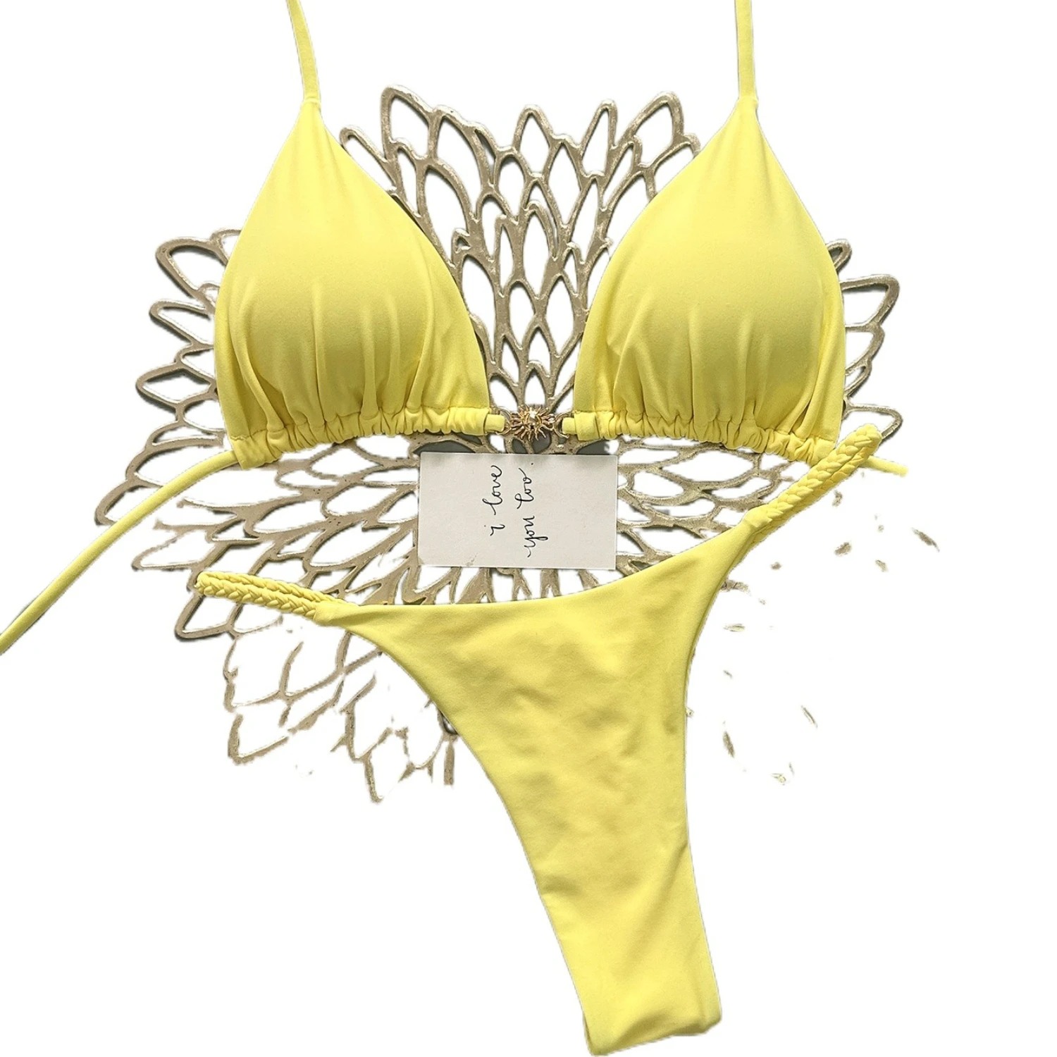 Customized LOGO European and American new split bikini sexy bikini beach swimsuit