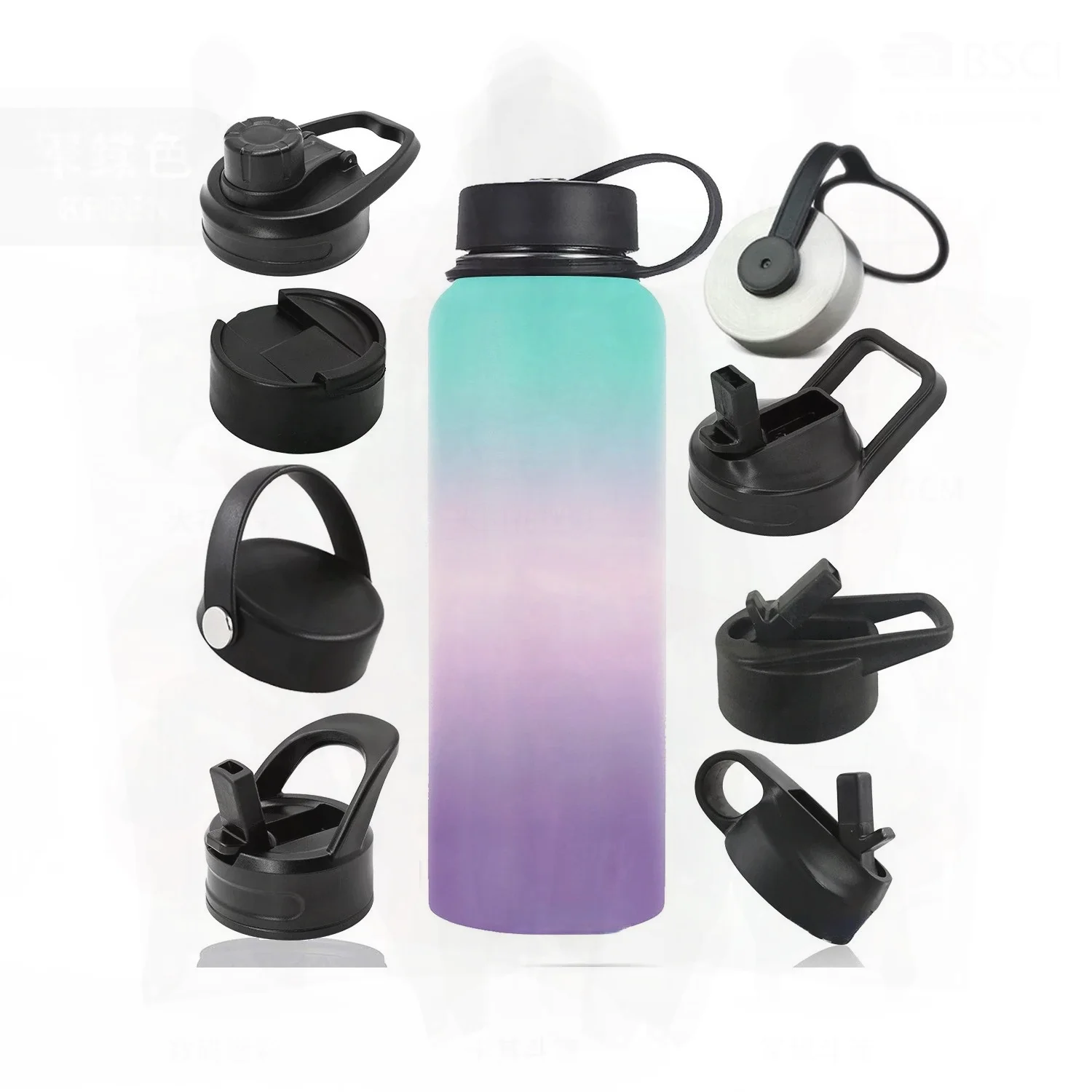 

Сублимационная спортивная бутылка для воды из нержавеющей стали, портативный чайник с вакуумной изоляцией большой емкости для тренировок, чайник с широким горлышком