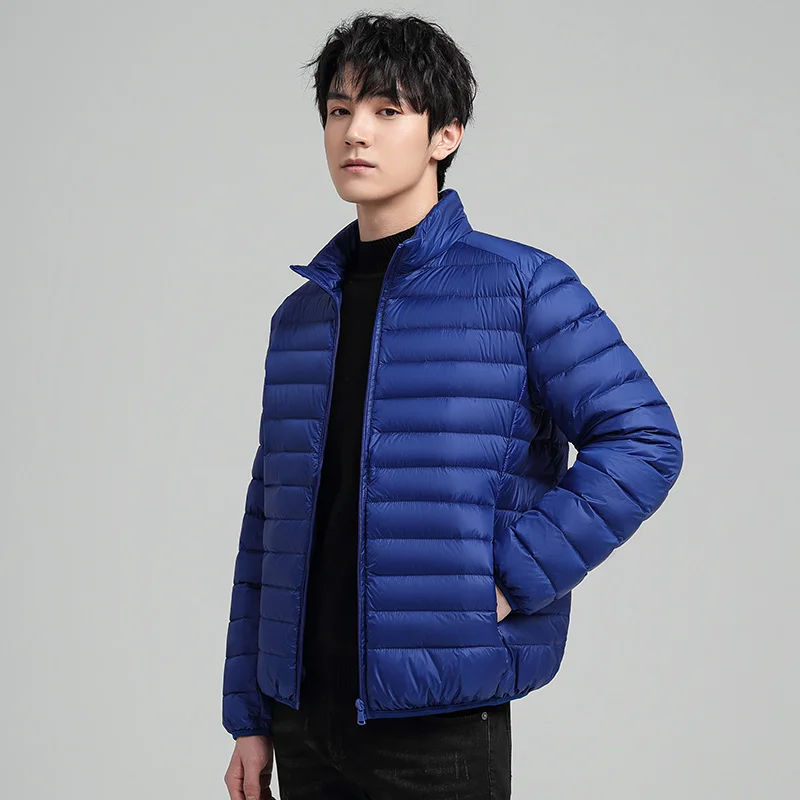 New Arrival 90% White Duck Down Jackets Winter Fashion Stand Collar Slim Fit Parkas Casual Solid Color Man Winter Jacket