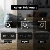 Alarm Clock LED Digital Wooden USB/AAA Powered Table Desk Humidity Watch Electronic Wireless Clocks with Charging Temperature