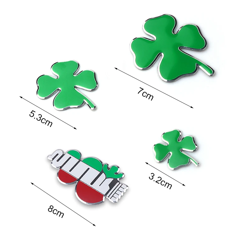 3D Aluminum Car Styling Four Leaf Clover Emblem Auto Body Sticker Decoration Decal For Alfa Romeo Sportiva 159 147 156 Giulietta