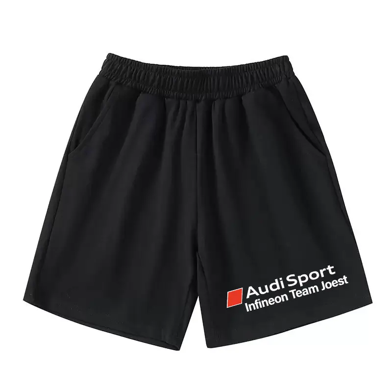 2026 new summer hot selling Audi RSF1 racing clothing printed shorts men's trendy casual five quarter pants black shorts