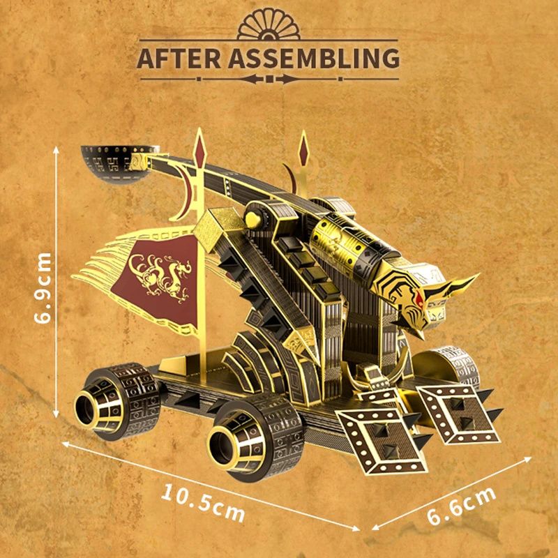 Microworld 3D Metal Styling Puzzle Game Catapult Chariot Model Kits Laser Cutting DIY Assemble Jigsaw Toys For Teen Adults Kids