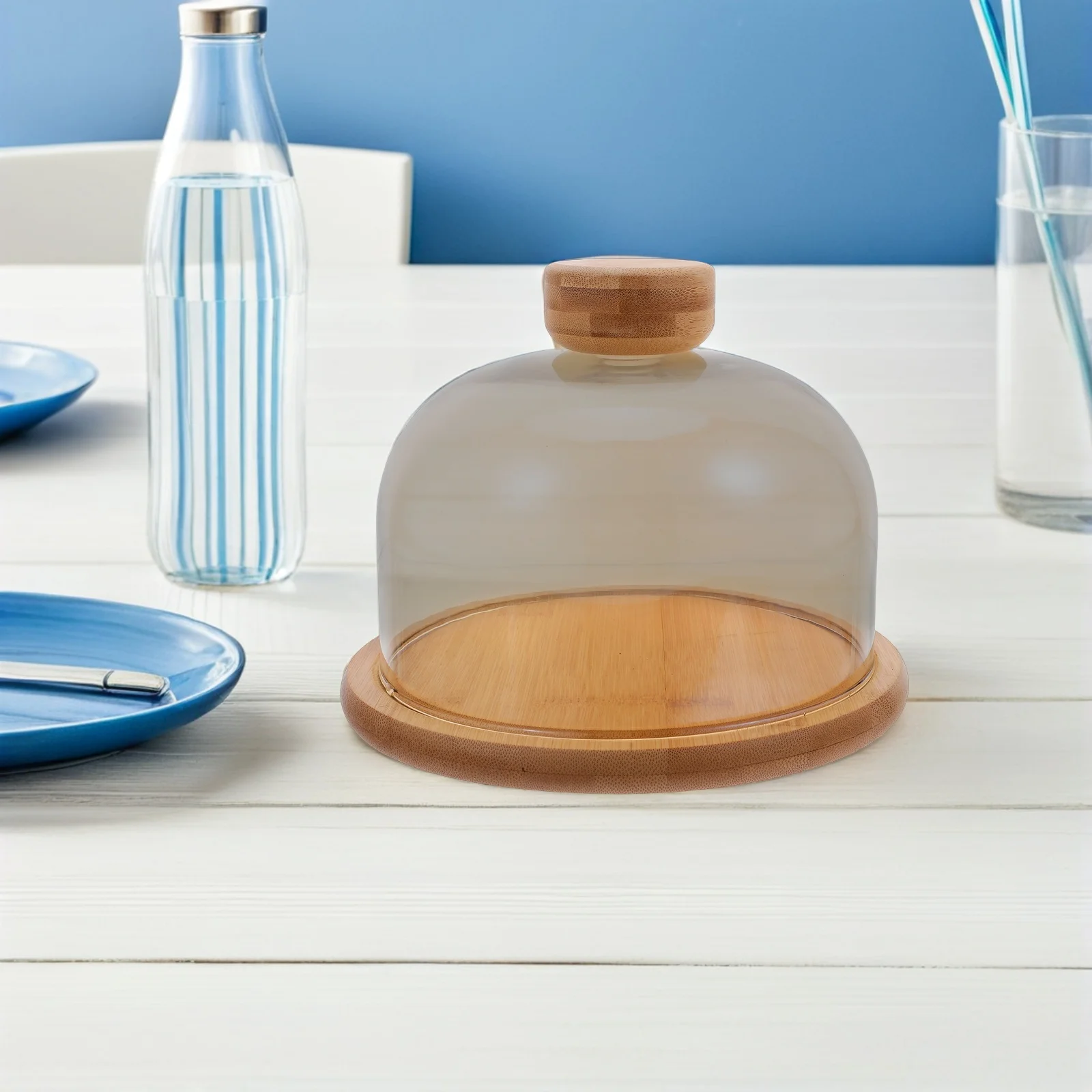 

Glass Dome Cake Stand With Lid Transparent For Dessert Display Fruit Storage Tray Party Wedding Cake Server Platter