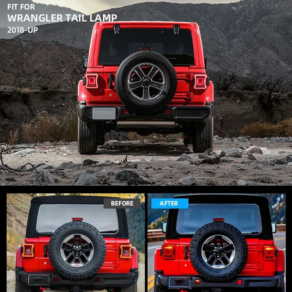 

LED Lights Tail Light For Jeep Wrangler 2018-Up Taillights Full LED Tail Lamp With Sequential Tunnel Dynamic Style