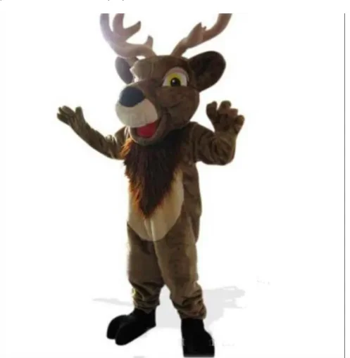 

New Adult Hot Sale Foam Cute Halloween Elk Brown Deer Mascot Costume Plush Christmas Fancy Dress Halloween Mascot Costume