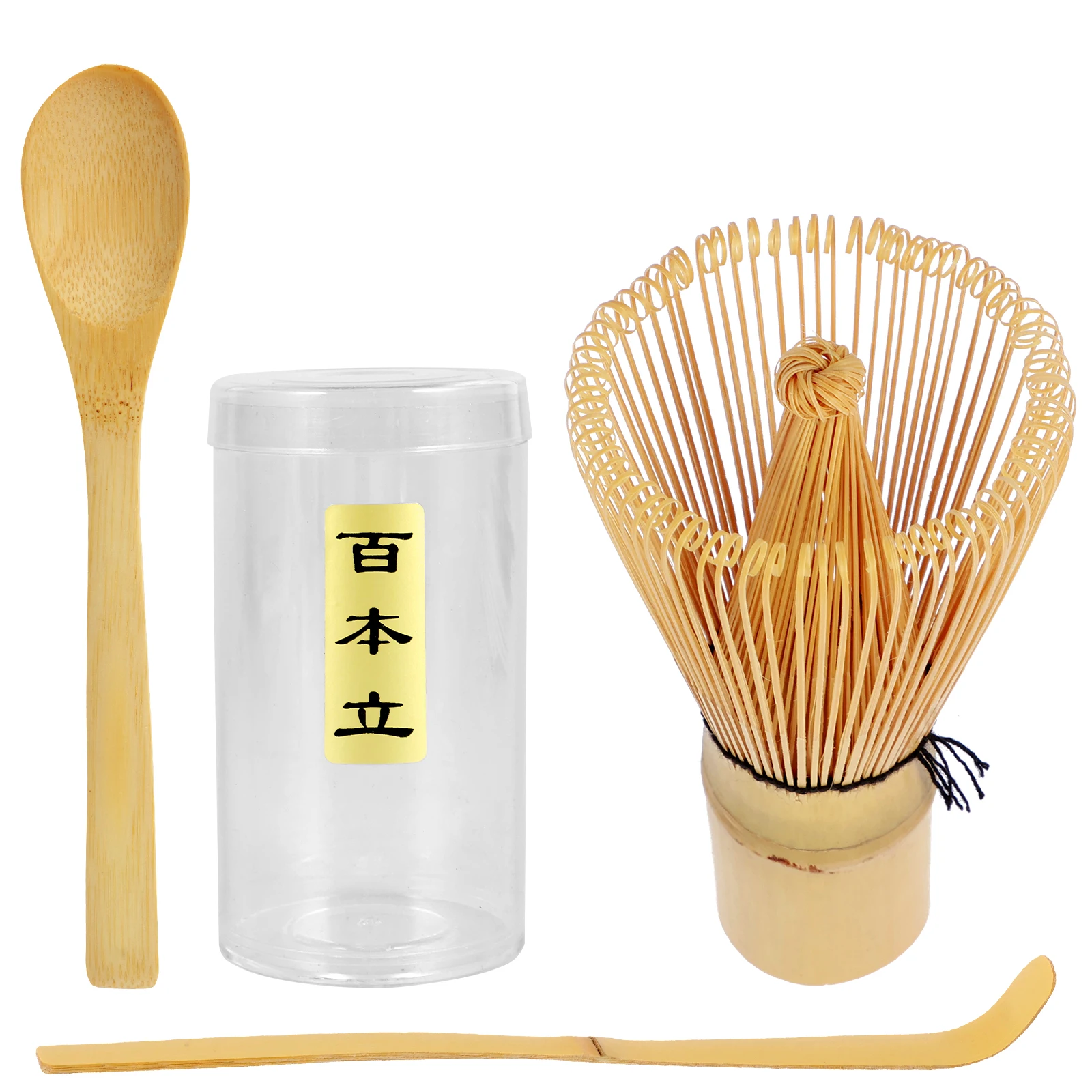 

4Pcs Matcha Whisk Set Handmade Matcha Tea Set Natural Matcha Making Tool Reusable Japanese Tea Accessories with Tea Spoon