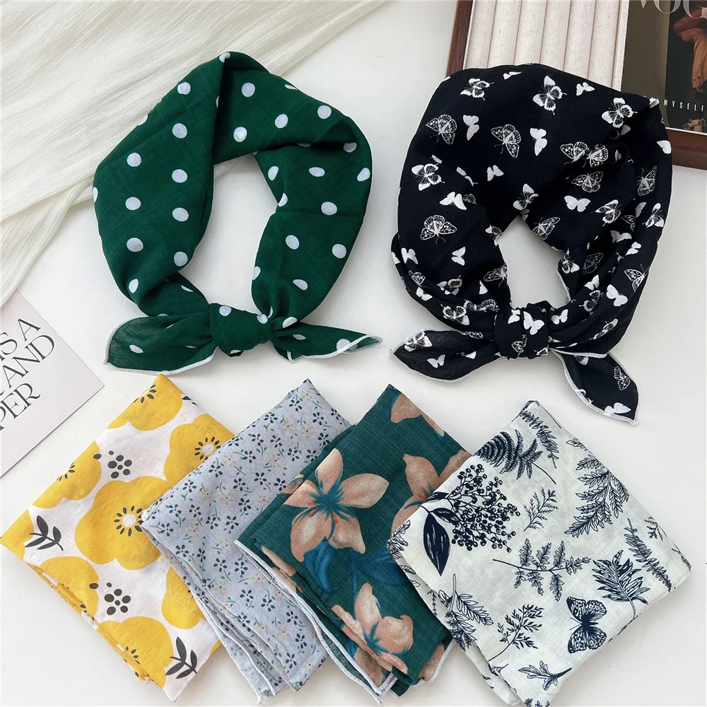 55*55cm Cotton Headband Square Scarf Women Fashion Bandanas Head Hair Accessories Turban Hairband