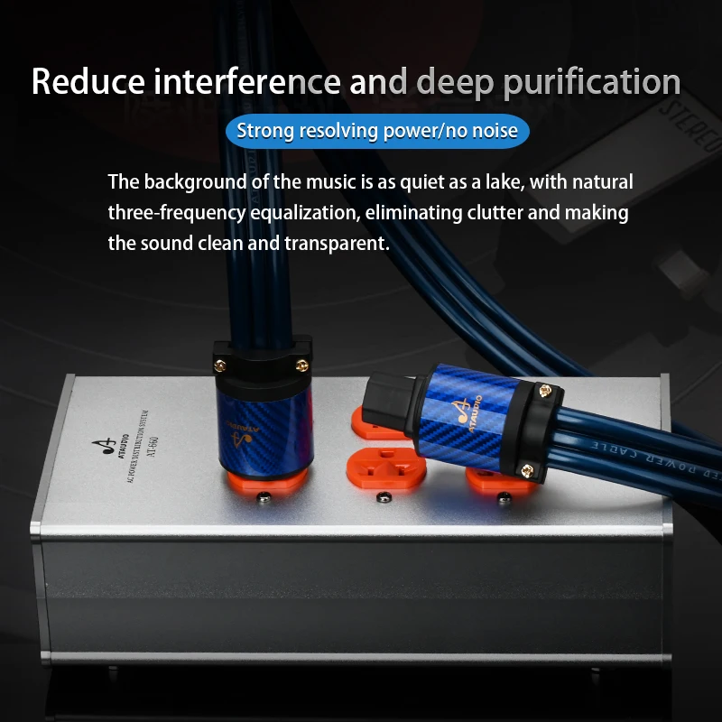 High Quality HiFi Power Filter Lightning Proof Noise Reduction Power Strip Purifier Audio AC Power Conditioner with US Outlets