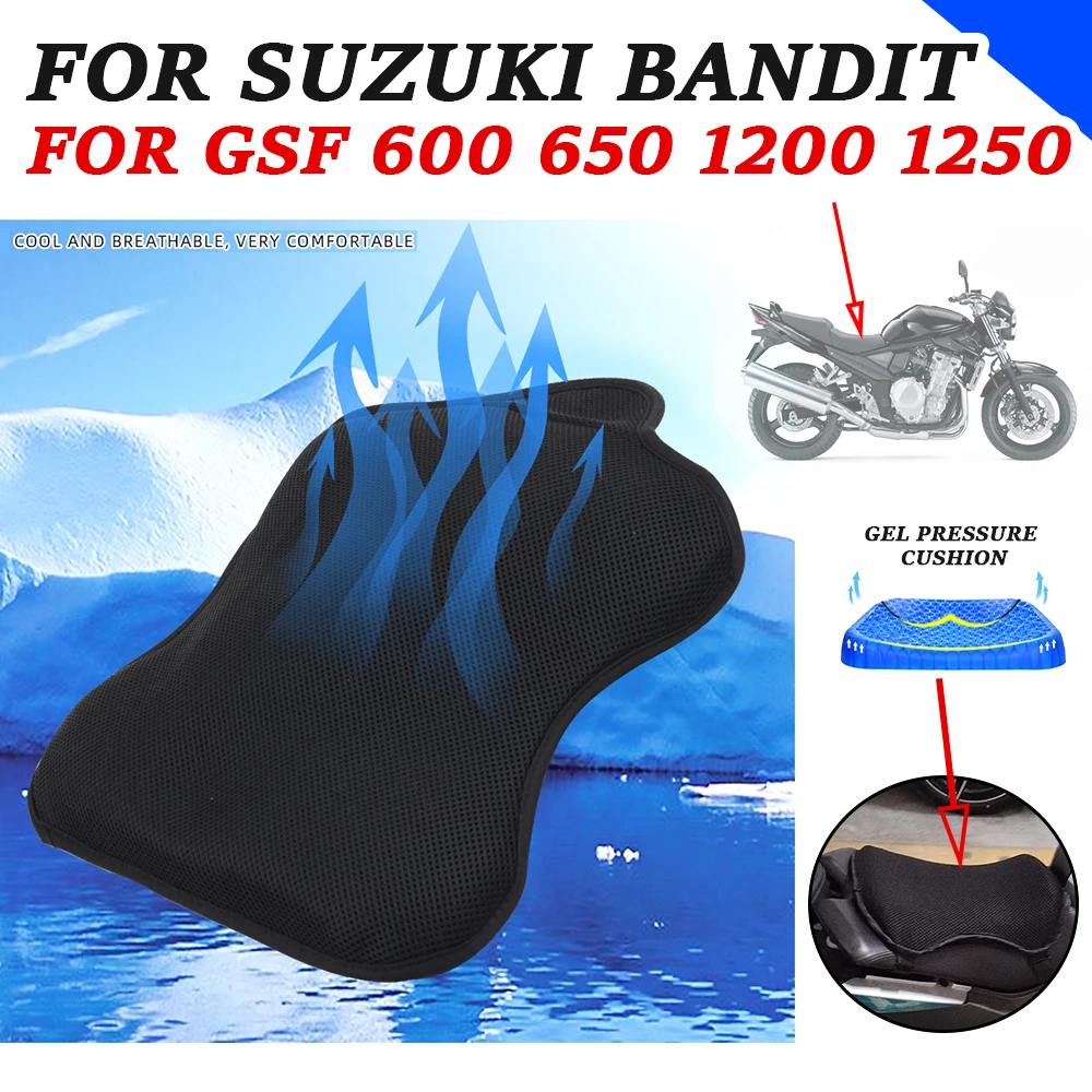 

Motorcycle Accessories Shock Gel Seat Cushion Cover Pressure Relief Pad For Suzuki Bandit GSF650 Bandit GSF 650 1250 600 1200