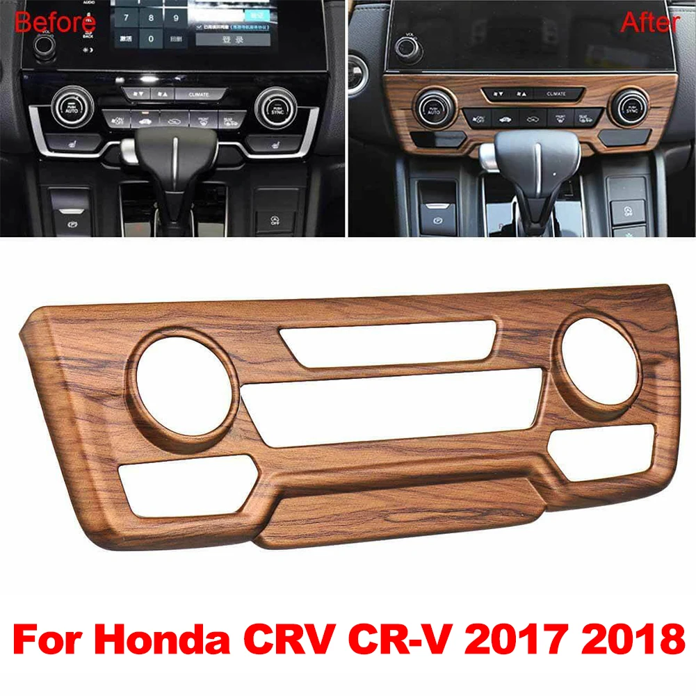 

Wood Grain Air Conditioning Switch Panel Cover Trim Fit for Honda CRV CR-V 2017-2019 Center Console CD Panel Cover Trim