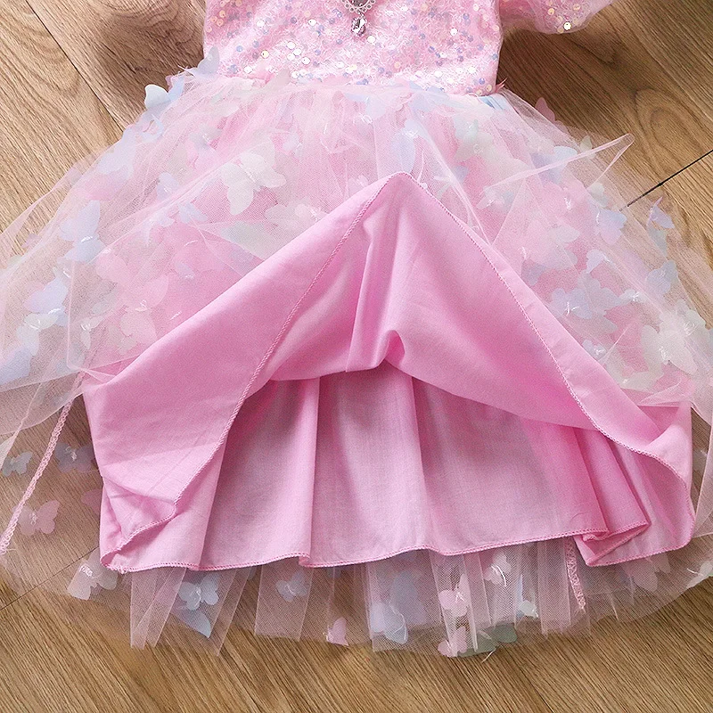 Neonate ali di farfalla fata garza principessa manica a sbuffo vestito adorabili bambini estate Tulle vestito bambino festa di compleanno abito