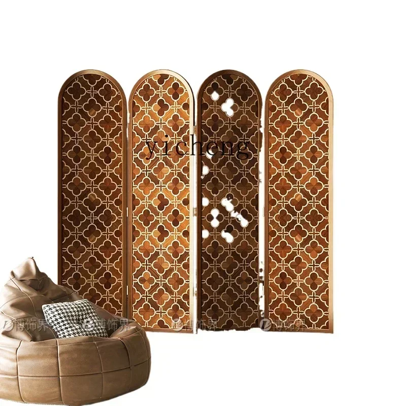 ww24American  retro partition living room folding mobile French home entrance entrance blocking decorative background screen