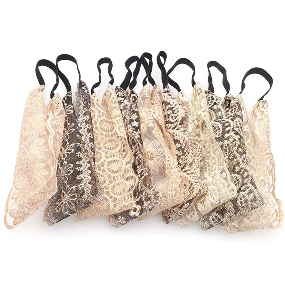 

7pcs Women Girls Stretch Lace Headbands Elegant Elastic Hair Band Breathable Camouflage Turban Accessories For Yoga Running