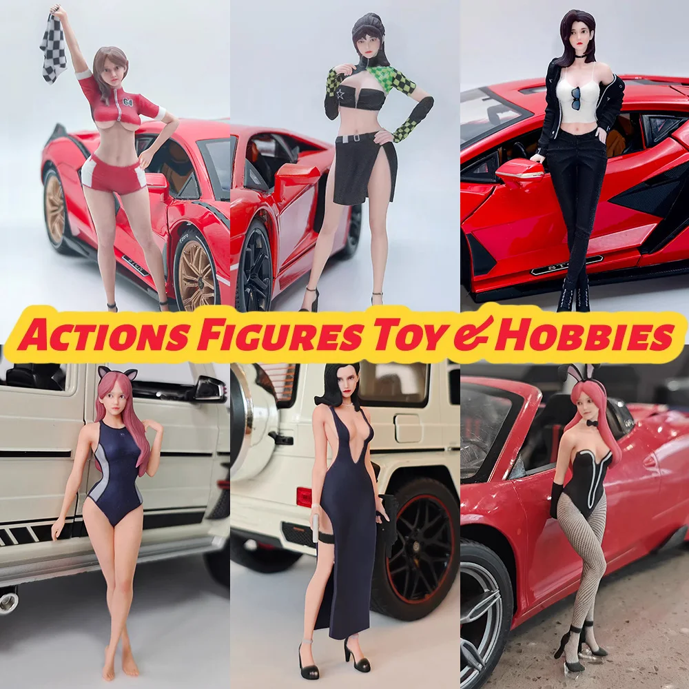 

1/18 1/16 Scale Hyper Realistic gk Girl Sculpture Miniature Scene Car Model Mini Figurine Ornament Toys