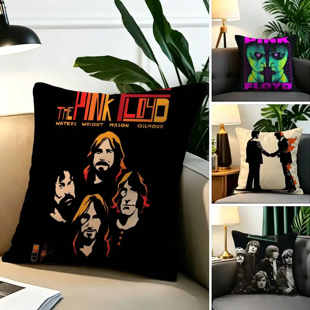 Rock P-Pink F-Floyd  Square Double-Sided printed Pillow Case Bedroom Bedside Pillow Sofa Cushion Cover