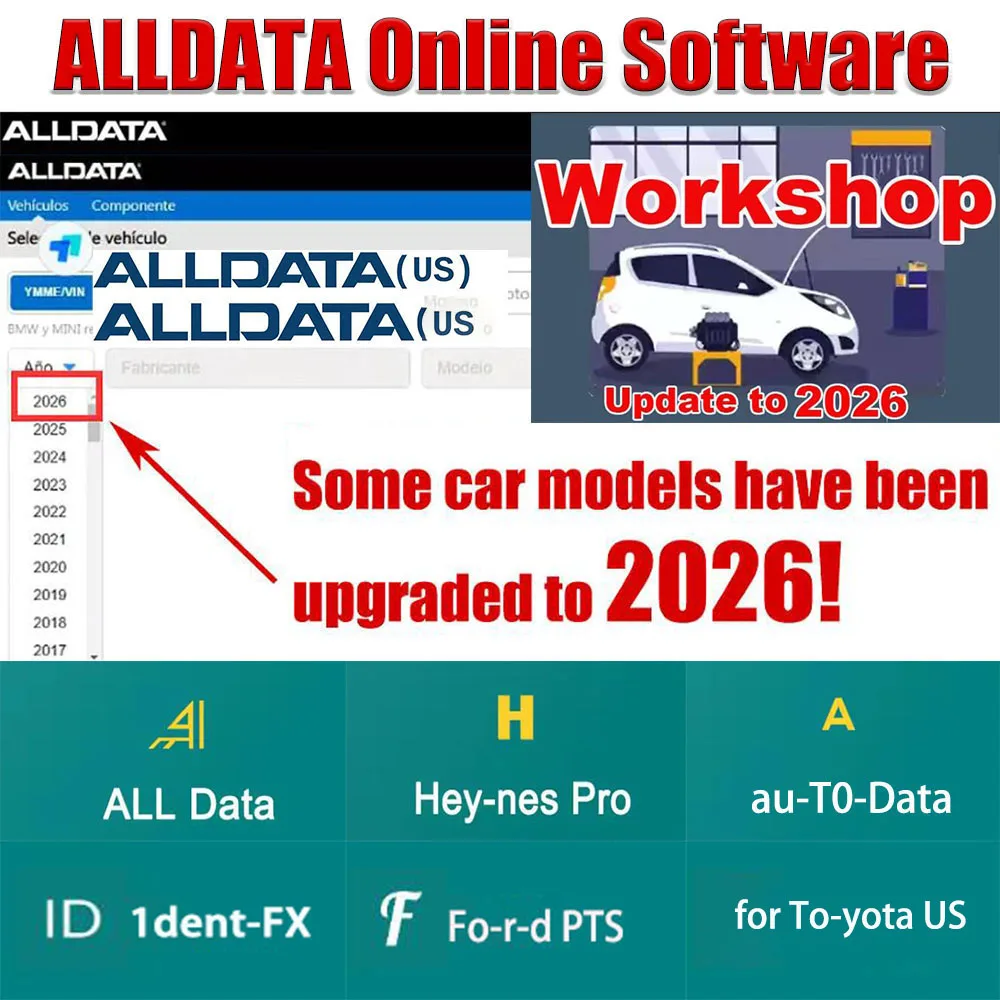 Image of 2026 Alldata US Online Autoreparatur-Software Schaltpläne Neueste Version Einfacher Online-Login Keine Installation Erforderlich Alle Daten US