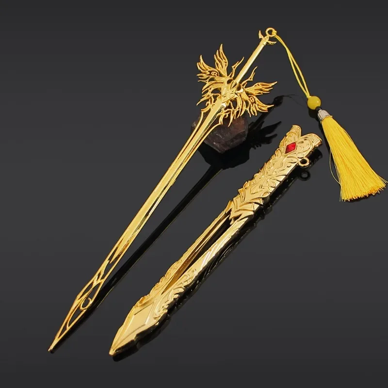 30 cm Soul Land Engel Schwert Qianren Schnee Figur Waffe Peripherie Modell mit Mantel Legierung Sammlung Ornament Geburtstag Geschenke Spielzeug