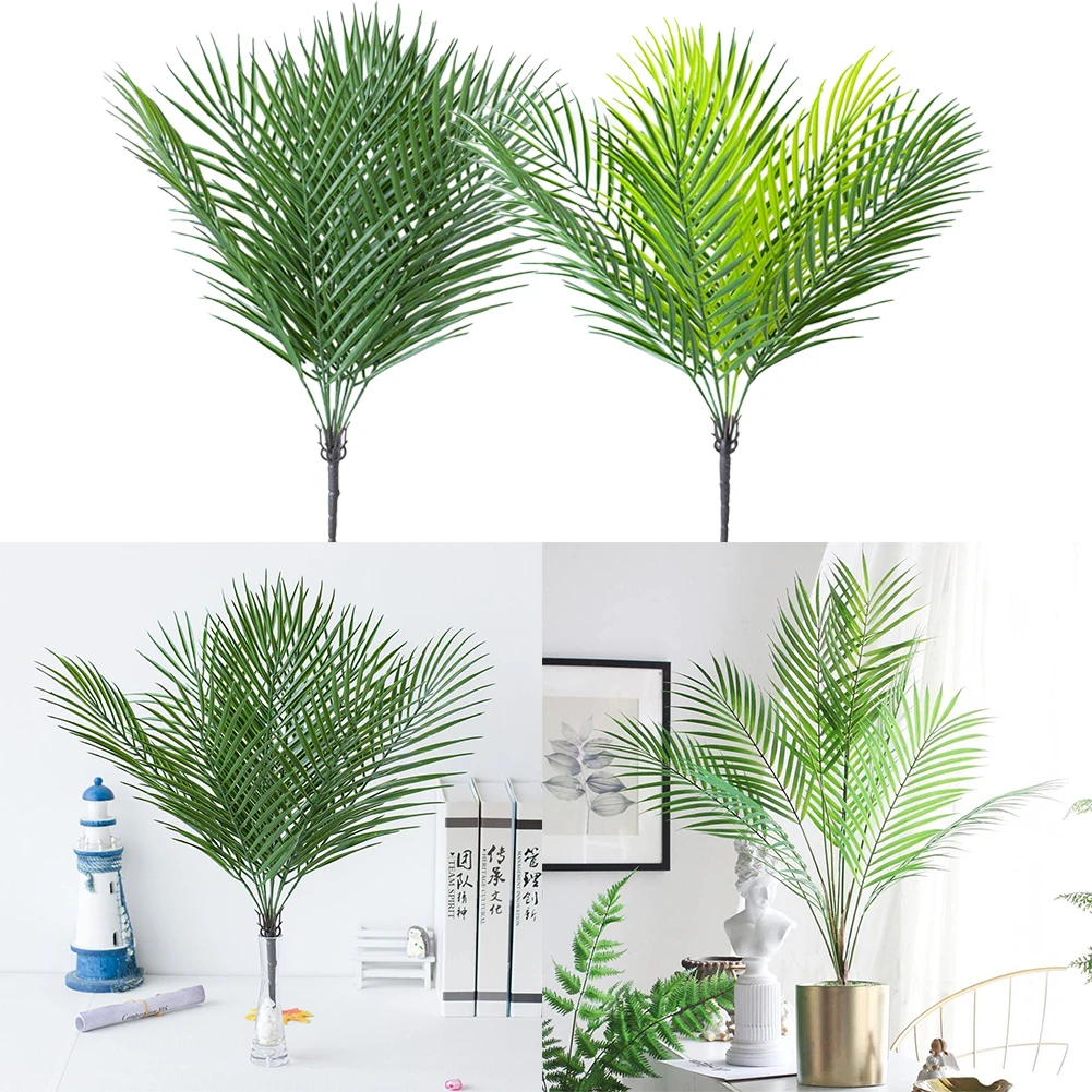 

Artificial Palm Tree Tropical Plants Artificial Greenery Plastic Fake Eucalyptus Monstera Home Garden Office Decor 50x20 Cm