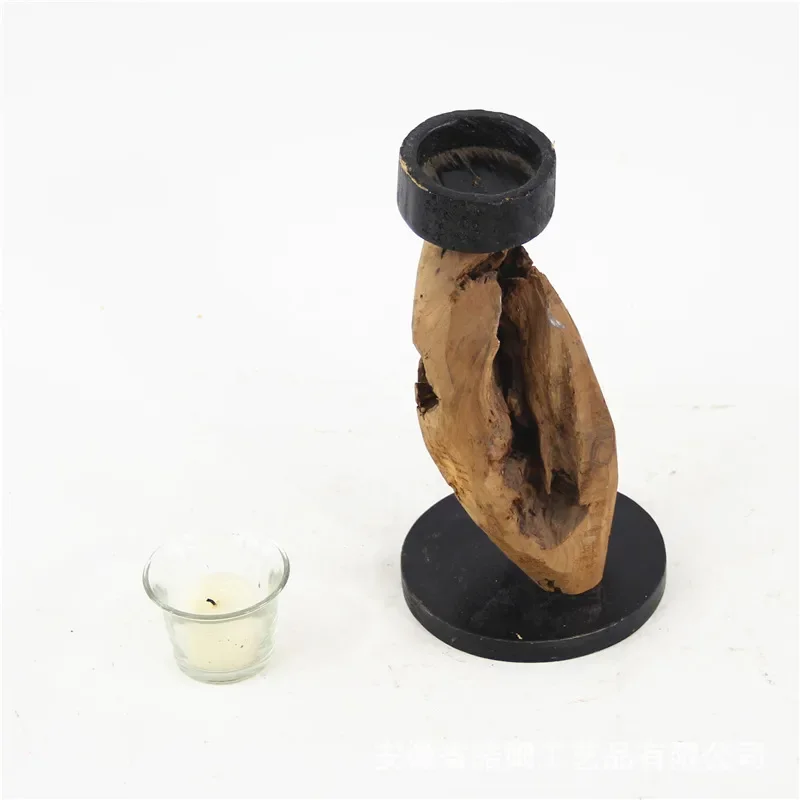 Handmade Wooden Candlesticks Rotten Wood Branches Retro Style Creative Ornaments for Romantic Dinner Candlelight Decor