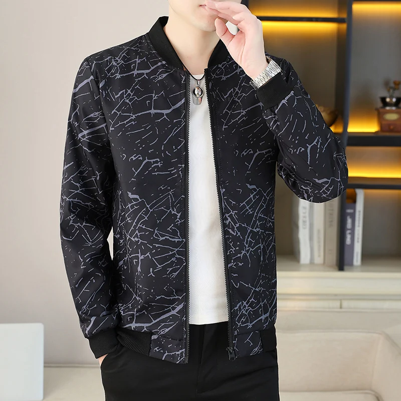 Outdoors, Male, Print, Baseball Shirt, Hiking, Camping, Fishing, Traveling, Sports, Simple, Trendy, Versatile, Casual, Jacket