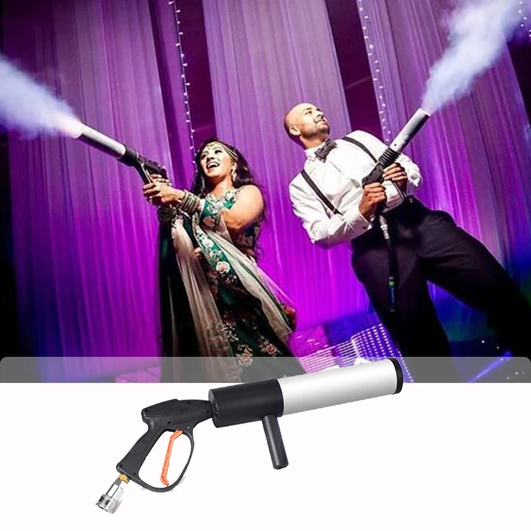 المعادن النثار الدخان البرد مدفع بندقية اللون تي شيرت قاذفة المرحلة اليد جيت Led Co2 بندقية تأثير Dj المعدات